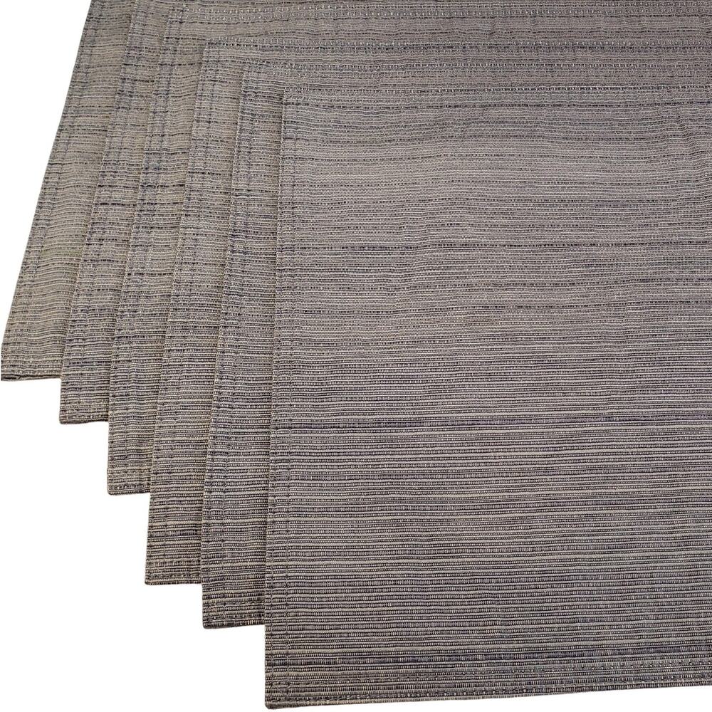 Slate Blue Woven Placemats Stain and Water Resistant Reversible 18" x 14" - Picture 3 of 6